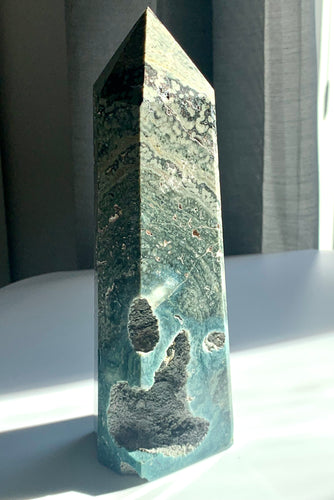 Ocean Jasper Tower Large - Dragon Mama Crystals 