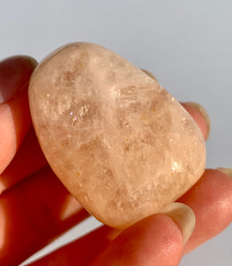 Peach Morganite With Rainbows  Tumble Stone Rare - Dragon Mama Crystals 