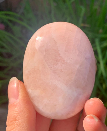 Morganite Peach Rare Large Palm Stone - Dragon Mama Crystals 