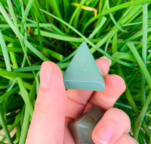 Green Aventurine Mini Pyramids - Dragon Mama Crystals 