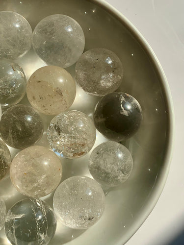 Clear Quartz Mini Spheres - Dragon Mama Crystals 