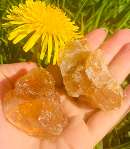 Raw Honey Calcite - Dragon Mama Crystals 