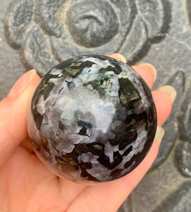 Mystic Merlinite (Indigo Gabbro) spheres - Dragon Mama Crystals 