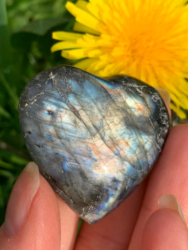 Labradorite Heart 04 - Dragon Mama Crystals 