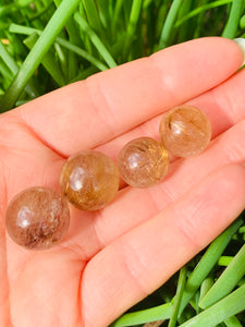 Gold Rutile Spheres intuitively chosen - Dragon Mama Crystals 