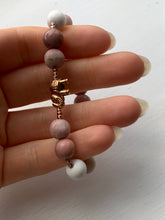 Load image into Gallery viewer, Rhodonite + Howlite Rose Gold Elephant Bracelet - Dragon Mama Crystals 