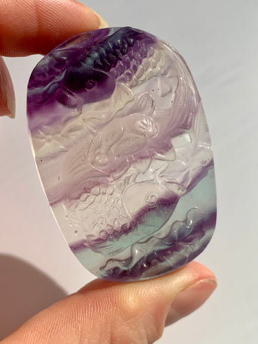 Fluorite Feng Shui Abundance Fish - Dragon Mama Crystals 