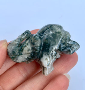 Moss Agate Elephant - Dragon Mama Crystals 