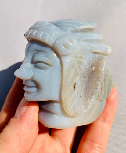 Native American Agate Crystal Carving 1 - Dragon Mama Crystals 