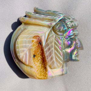 Aura Agate Native American Carving - Dragon Mama Crystals 
