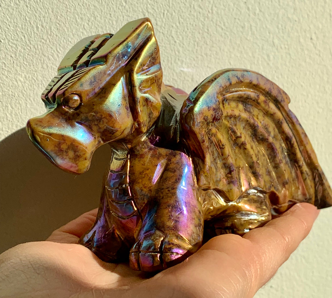 Aura Ocean Jasper | ‘Source Violet Ray’ Dragon - Dragon Mama Crystals 