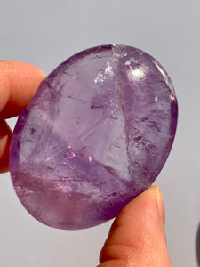 Amethyst PalmStone with Rainbow - Dragon Mama Crystals 