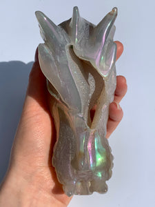 Serene Otherworldly Fae Rainbow | Aura Agate dragon - Dragon Mama Crystals 