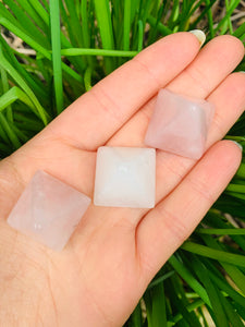Rose Quartz Mini Pyramids - Dragon Mama Crystals 