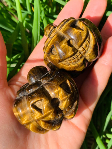 Tigers Eye Pumpkins - Dragon Mama Crystals 