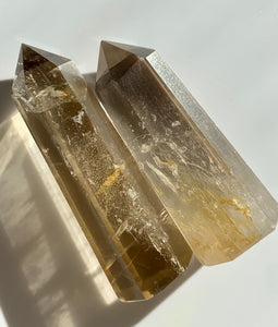 Smokey Quartz Golden Healer Towers | Intuitively Chosen - Dragon Mama Crystals 