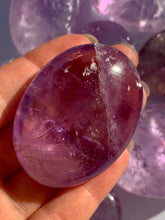 Load image into Gallery viewer, Amethyst PalmStone with Rainbow - Dragon Mama Crystals 