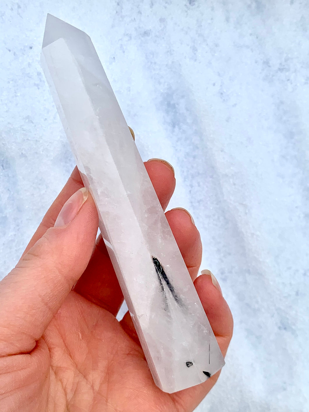 Tourmaline in Quartz Point - Dragon Mama Crystals 