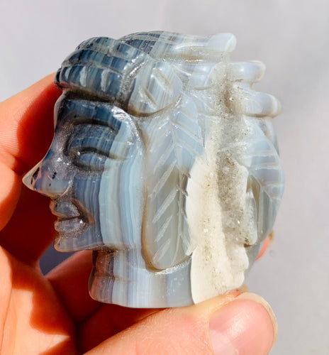 Native American Druzy Agate Carving - Dragon Mama Crystals 