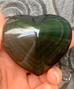 Rainbow Obsidian Heart 03 - Dragon Mama Crystals 