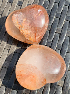Fire Quartz Hematoid Hearts - Dragon Mama Crystals 