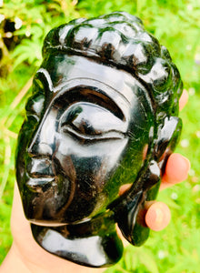 Obsidian Buddha Head - Dragon Mama Crystals 