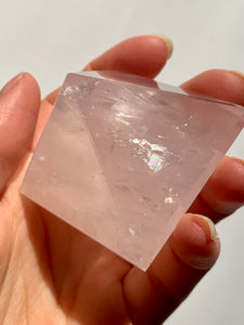 A Grade Gem Rose Quartz Pyramid - Dragon Mama Crystals 