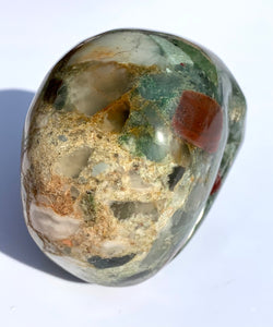Moss Agate and Red Jasper Skull - Dragon Mama Crystals 