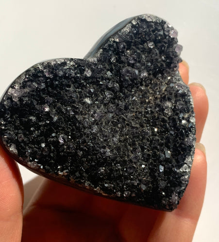 Black Amethyst Heart - Dragon Mama Crystals 