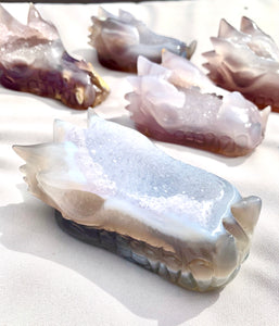 Druzy Agate|  ‘Motherhood Guardian’ Dragon - Dragon Mama Crystals 