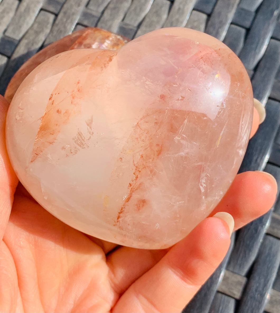 Fire Quartz Hematoid Hearts - Dragon Mama Crystals 