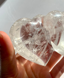 Clear Quartz Twin Hearts - Dragon Mama Crystals 