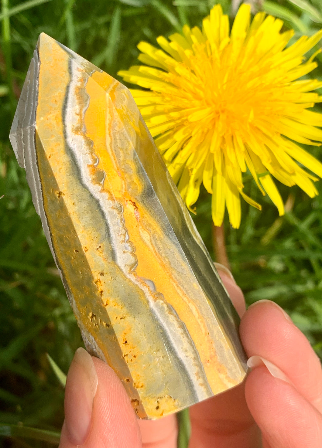 Bumble Bee Jasper Tower - Dragon Mama Crystals 