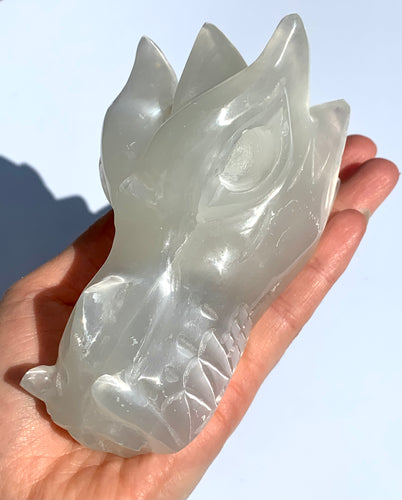 Selenite Dragon - Dragon Mama Crystals 