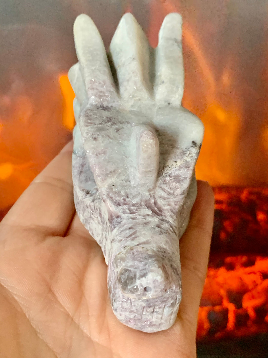 Lepidolite + Pink Tourmaline | 'Royal Divine Goddess Rose Pink' Dragon - Dragon Mama Crystals 