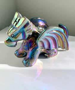 Aura Agate | ‘Aurora Silver Rainbow’ Dragon - Dragon Mama Crystals 