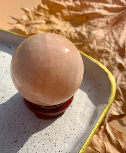 Morganite Peach Rare Sphere - Dragon Mama Crystals 