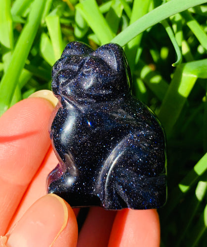 Blue Goldstone Cat - Dragon Mama Crystals 