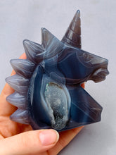 Load image into Gallery viewer, Blue Agate Druzy Unicorn - Dragon Mama Crystals 