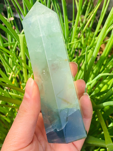 Blue Fluorite Tower Large - Dragon Mama Crystals 