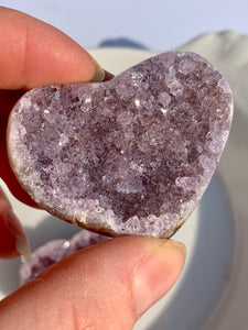 Amethyst Heart Druzy Raw - Dragon Mama Crystals 