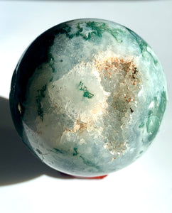 Moss Agate Sphere - Dragon Mama Crystals 