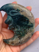 Load image into Gallery viewer, Moss Agate Rutile Moon - Dragon Mama Crystals 