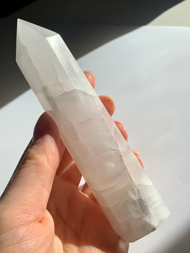 Pink Calcite Tower - Dragon Mama Crystals 