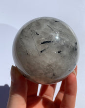 Load image into Gallery viewer, Tourmaline in Quartz Sphere - Dragon Mama Crystals 