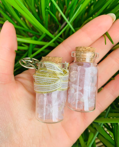Rose Quartz Wish Bottles - Dragon Mama Crystals 