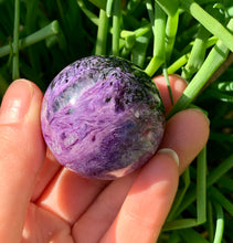 Load image into Gallery viewer, Extremely Rare Charoite Sphere with Rainbow A Grade Russia - Dragon Mama Crystals 