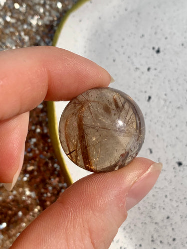 Smokey Rutile Sphere - Dragon Mama Crystals 