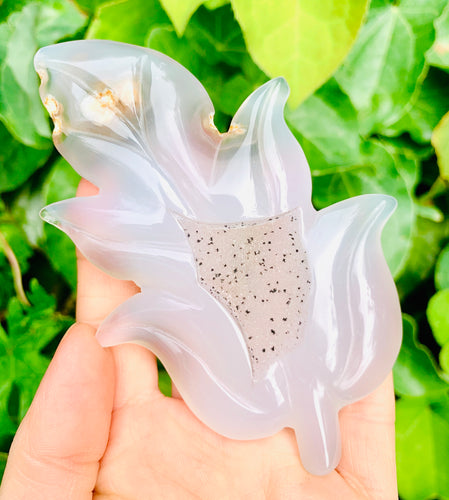 Agate Crystal Leaf 2 - Dragon Mama Crystals 