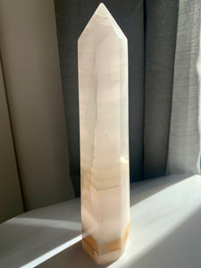 Pink Calcite Tower Large - Dragon Mama Crystals 